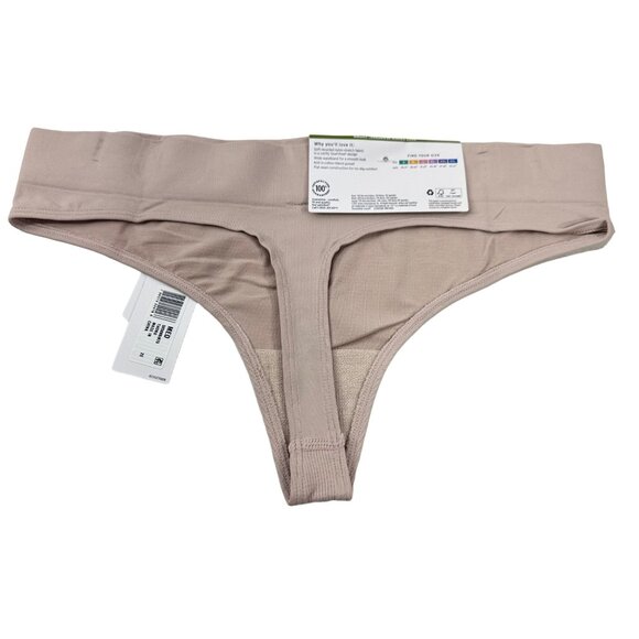 Jockey Women's Size Medium Panty Thong Essentials Beige New With Tags - Picture 2 of 12